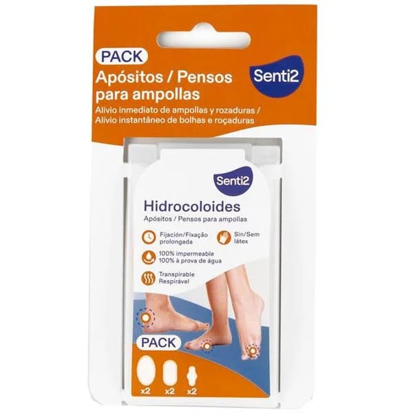Apósitos hidrocoloides ampollas tamaño mixto SENTI2, caja 6 uds - 6 ud - Imagen del producto en Findit
