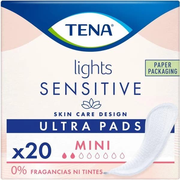 Compresa ultra mini TENA LIGHTS SENSITIVE, paquete 20 uds - 20 ud - Imagen del producto en Findit