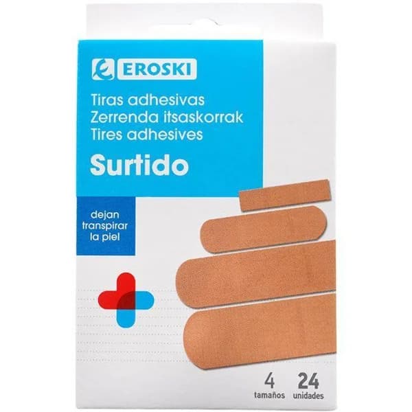 Apósitos surtido EROSKI, caja 24 uds - 24 ud - Imagen del producto en Findit