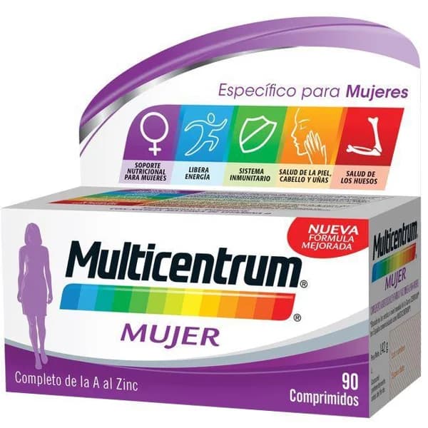 Complemento vitamínico mujer MULTICENTRUM, caja 90 cápsulas - 90 ud - Imagen del producto en Findit