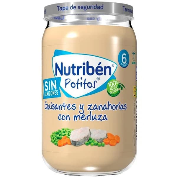 Potito de merluza-guisante-zanahoria NUTRIBEN, tarro 235 g - 0.24 kg - Imagen del producto en Findit