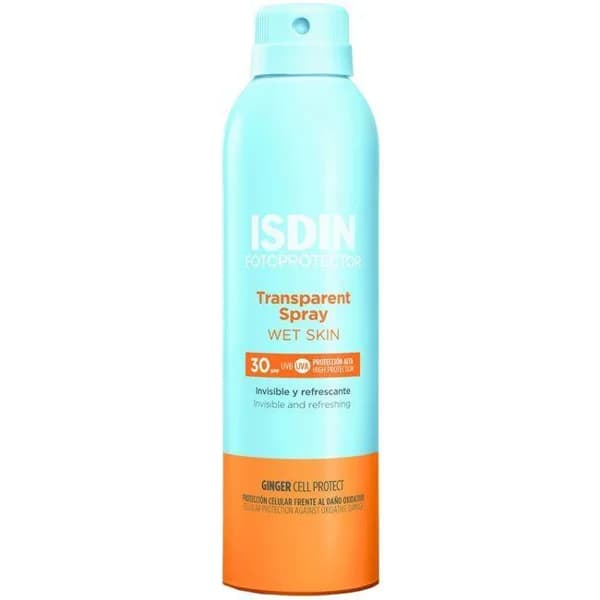 Fotoprotector wet skin transparente SPF30 ISDIN, spray 250 ml - 0.25 l - Imagen del producto en Findit