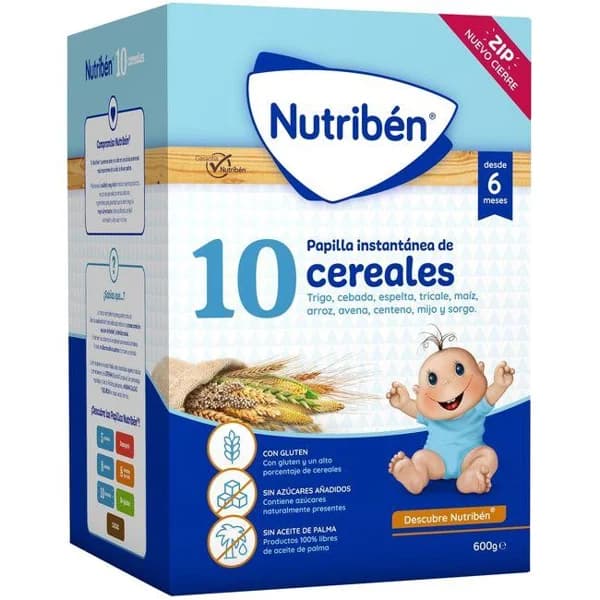 Papilla instantanea 10 cereales NUTRIBEN, caja 600 g - 0.6 kg - Imagen del producto en Findit
