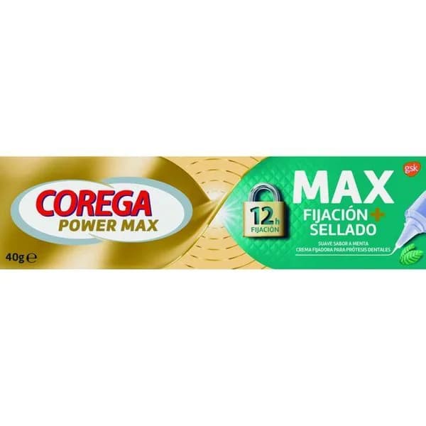 Fijador dental max fijación+sellado menta COREGA, tubo 40 g - 0.04 kg - Imagen del producto en Findit