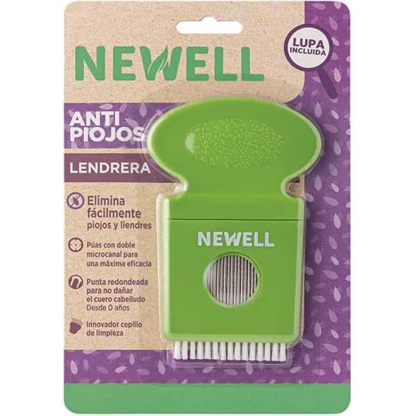 Lendrera antipiojos con lupa y cepillo limpiador NEWELL, 1 ud - 1 ud - Imagen del producto en Findit