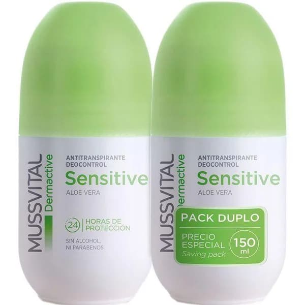 Desodorante Sensitive MUSSVITAL Dermoactive, pack 2x75 ml - 0.15 l - Imagen del producto en Findit
