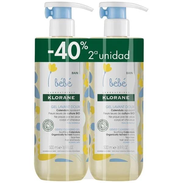 Gel infantil limpiador suave KLORANE, pack 2x500 ml - 1 ud - Imagen del producto en Findit