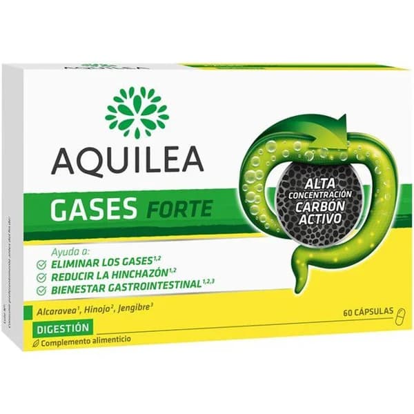 Capsulas gases forte carbon vegetal AQUILEA, caja 60 uds - 60 ud - Imagen del producto en Findit