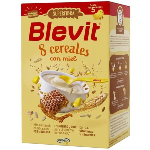 Papilla superfibra 8 cerereales con miel BLEVIT, caja 500 g - 0.5 kg - Imagen del producto en Findit
