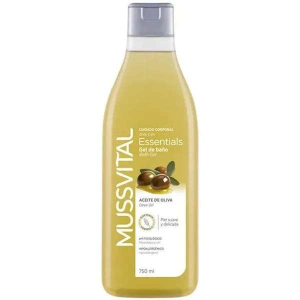 Gel de baño de oliva MUSSVITAL Essentials, bote 750 ml - 0.75 l - Imagen del producto en Findit