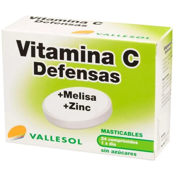 Complemento vitamina c-melisa-zinc VALLESOL, caja 24 comprimidos - 24 ud - Imagen del producto en Findit