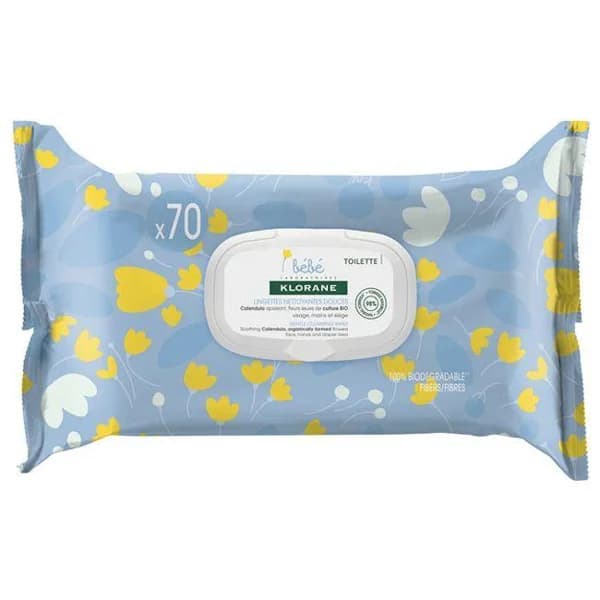 Toallitas infantiles limpiadoras suaves KLORANE, paquete 70 uds - 70 ud - Imagen del producto en Findit