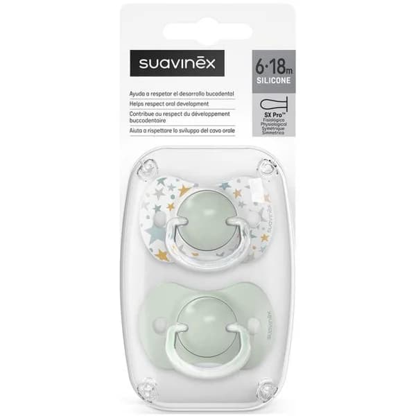 Chupete fisiológico de silicona 6-18 M SUAVINEX, pack 2 uds - 2 ud - Imagen del producto en Findit
