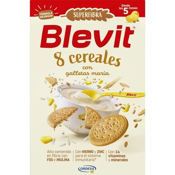 Papilla superfibra 8 cereales con galleta BLEVIT, caja 500 g - 0.5 kg - Imagen del producto en Findit