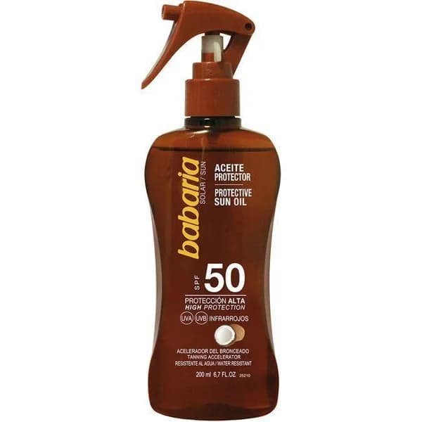 Aceite solar de coco SPF50 BABARIA, pistola 200 ml - 0.2 l - Imagen del producto en Findit