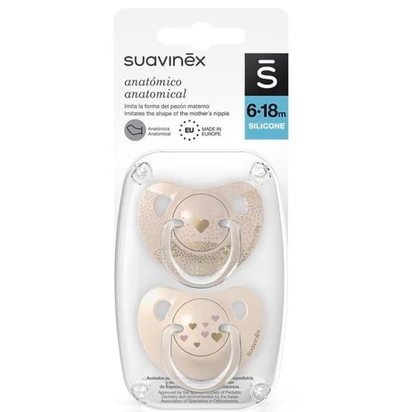 Chupete tetina anatómica silicona 6-18 m SUAVINEX, pack 2 uds - 1 ud - Imagen del producto en Findit