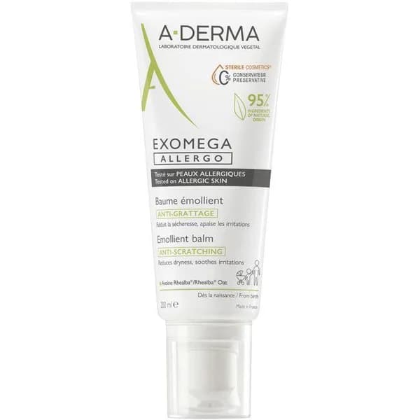 Bálsamo emoliente A-DERMA EXOMEGA ALLERGO, tubo 200 ml - 0.2 l - Imagen del producto en Findit