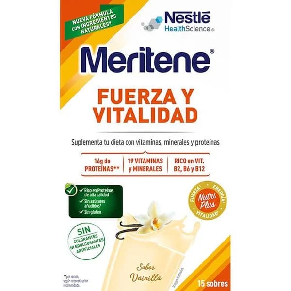 Bebida soluble sabor vainilla MERITENE, pack 15x30 g - 0.45 kg - Imagen del producto en Findit