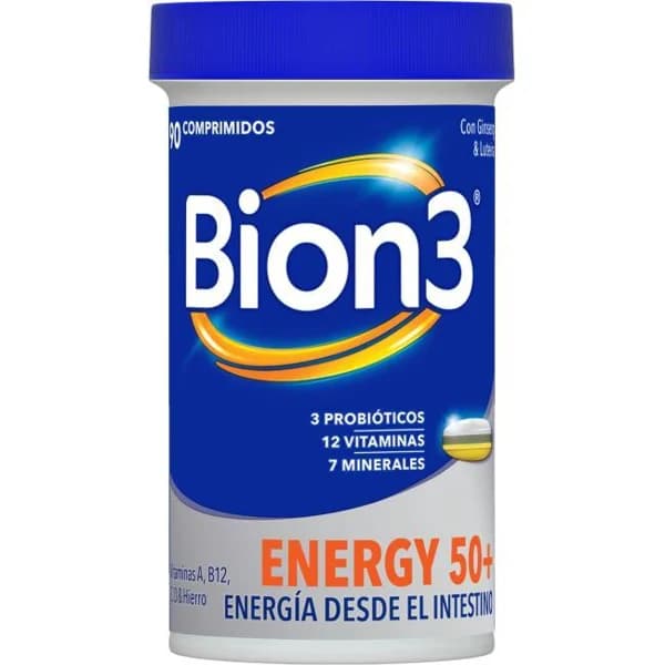 Vitamina A,B12,C,D & Hierro Energy50+ BION3, bote 90 comprimidos - 90 ud - Imagen del producto en Findit