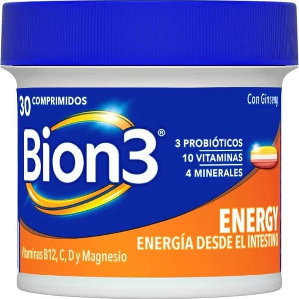 Vitaminas B12, C, D y Magnesio Energy BION3, bote 30 comprimidos - 30 ud - Imagen del producto en Findit
