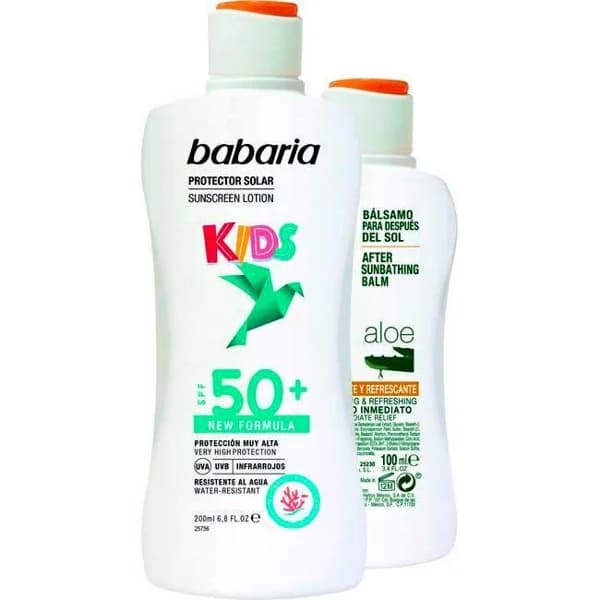 Leche solar infantil FP50+after sun BABARIA, pack 300 ml - 1 ud - Imagen del producto en Findit
