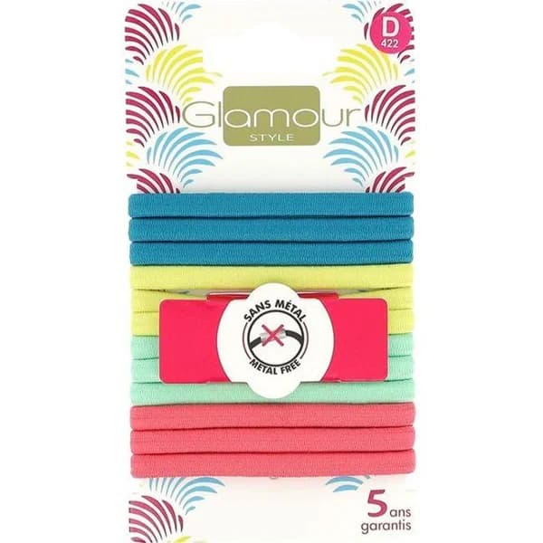 Gomas planas de caucho de colores GLAMOUR, pack 12 uds - 12 ud - Imagen del producto en Findit