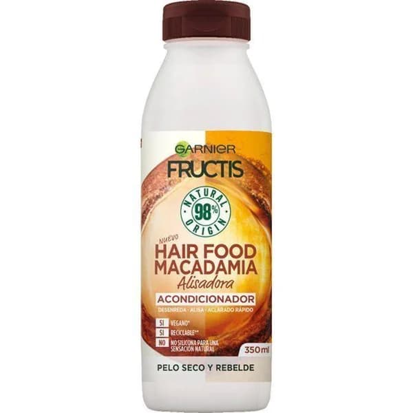Acondicionador alisado Hair food macadamia FRUCTIS, bote 350 ml - 1 ud - Imagen del producto en Findit