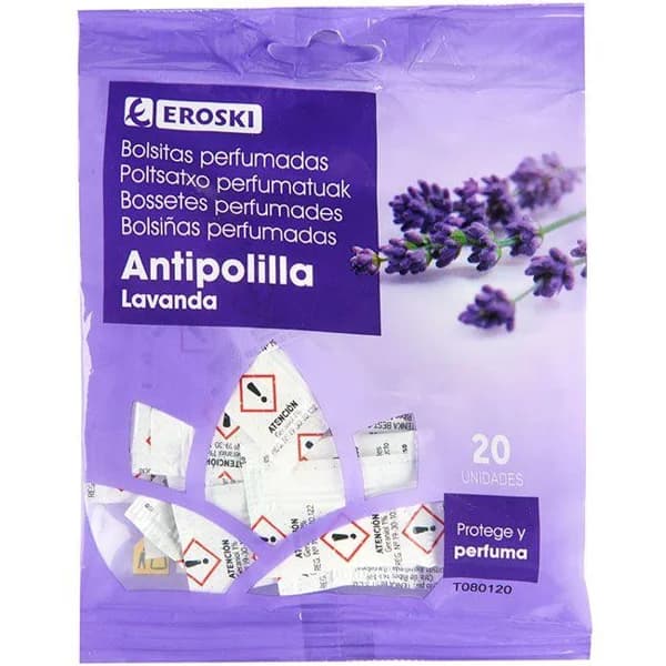 Bolsitas perfumadas antipolillas lavanda EROSKI, paquete 20 uds. - 1 ud - Imagen del producto en Findit