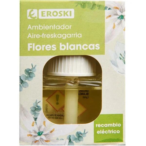 Ambientador eléctrico flores blancas EROSKI, recambio 1 ud - 1 ud - Imagen del producto en Findit