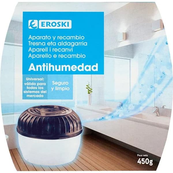Ambientador antihumedad EROSKI, aparato-recambio 450 g - 0.45 kg - Imagen del producto en Findit