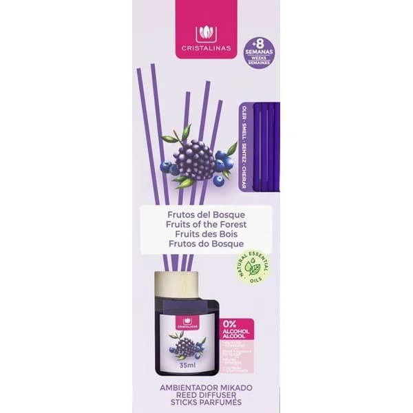 Ambientador mikado de fresa y lavanda CRISTALINAS, bote 35 ml - 0.04 l - Imagen del producto en Findit