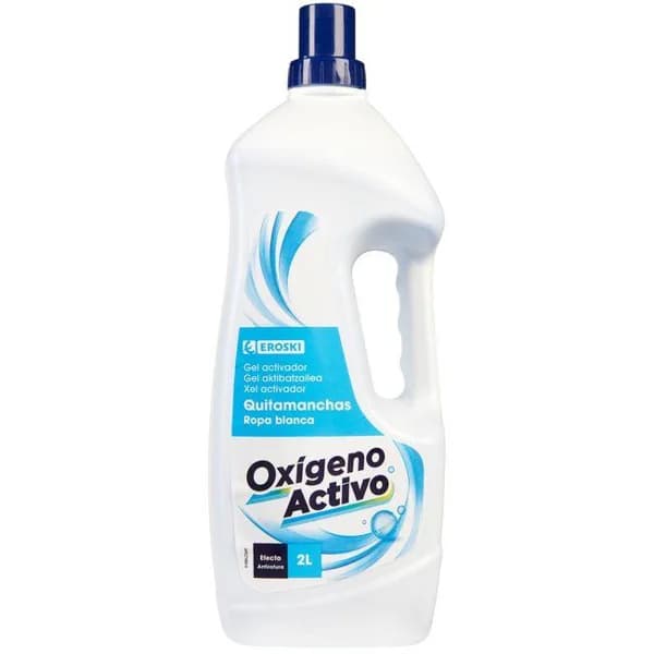 Gel activo lavado blanco EROSKI, garrafa 2 litros - 2 l - Imagen del producto en Findit