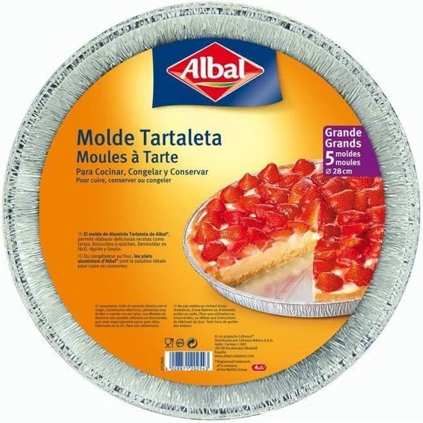 Molde de aluminio para tartaleta 28 cm ALBAL, pack 5 uds - 5 ud - Imagen del producto en Findit
