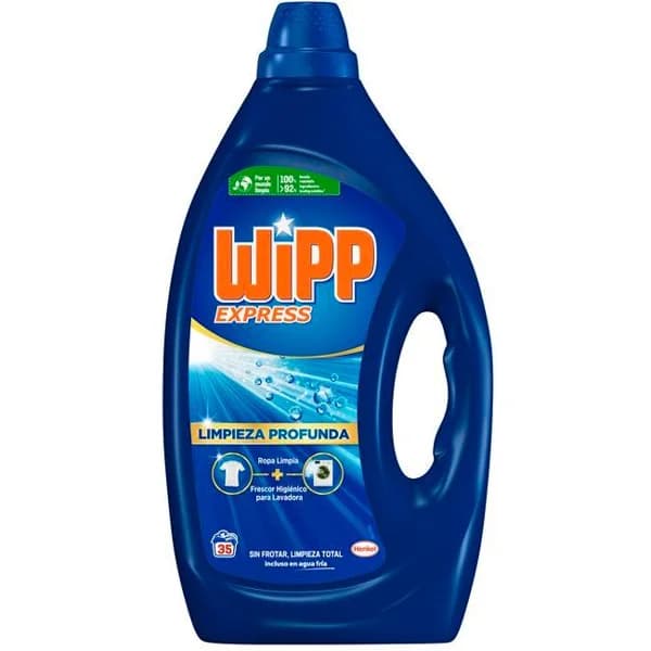 Detergente gel azul  WIPP, garrafa 35 dosis - 35 ud - Imagen del producto en Findit