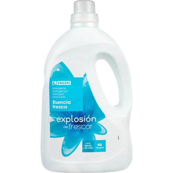 Detergente líquido frescor EROSKI, garrafa 46 dosis - 46 ud - Imagen del producto en Findit