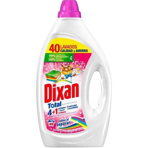 Detergente gel total DIXAN ADIOS AL SEPARAR, garrafa 40 dosis - 40 ud - Imagen del producto en Findit