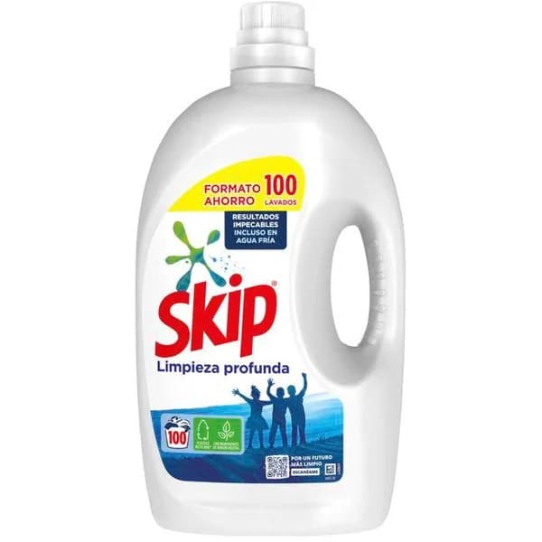 Detergente líquido limpieza profunda SKIP, garrafa 100 dosis - 100 ud - Imagen del producto en Findit