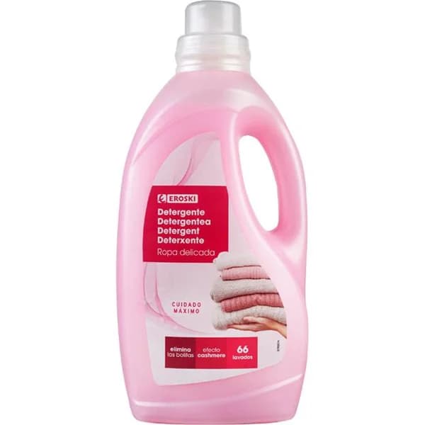 Detergente líquido prendas delicadas EROSKI, garrafa 66 dosis - 66 ud - Imagen del producto en Findit