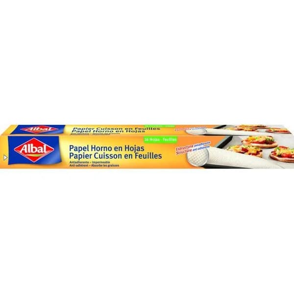 Papel para horno ALBAL, rollo 16 hojas - 16 ud - Imagen del producto en Findit