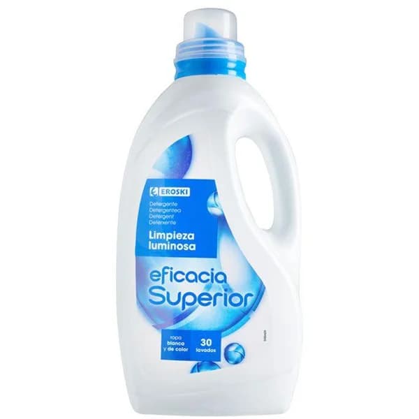 Detergente líquido eficacia EROSKI, garrafa 30 dosis - 30 ud - Imagen del producto en Findit