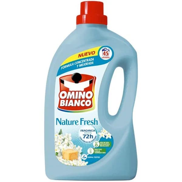 Detergente líquido Nature Fresh OMINO BIANCO, garrafa 45 dosis - 45 ud - Imagen del producto en Findit