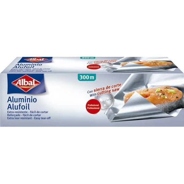 Papel de aluminio profesional 30 cm ALBAL, rollo 300 metros - 300 ud - Imagen del producto en Findit