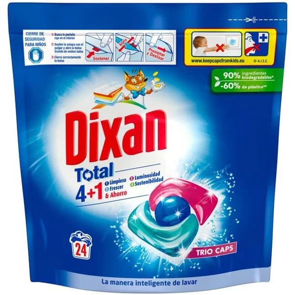 Detergente triocaps DIXAN, bolsa 24 dosis - 24 ud - Imagen del producto en Findit