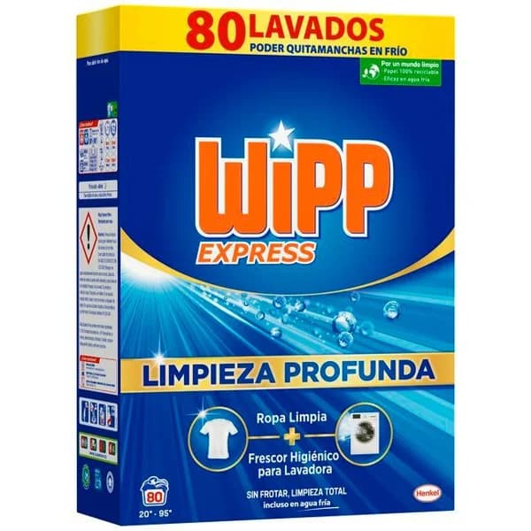 Detergente en polvo WIPP, maleta 80 dosis - 80 ud - Imagen del producto en Findit
