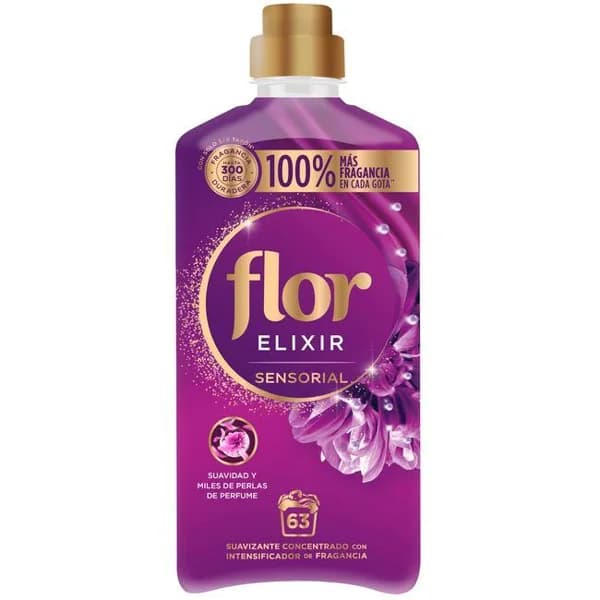 Suavizante FLOR ELIXIR ROSA, botella 63 dosis - 63 ud - Imagen del producto en Findit