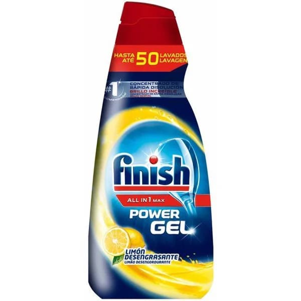 Lavavajillas máq. gel limón FINISH Todo en 1, botella 50 dosis - 50 ud - Imagen del producto en Findit
