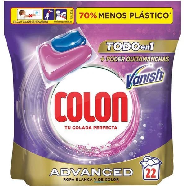 Detergente en cápsulas COLON VANISH ADVANCE, bolsa 22 dosis - 22 ud - Imagen del producto en Findit