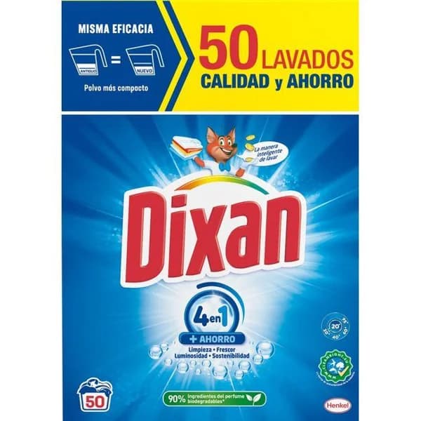 Detergente en polvo DIXAN, maleta 50 dosis - 50 ud - Imagen del producto en Findit
