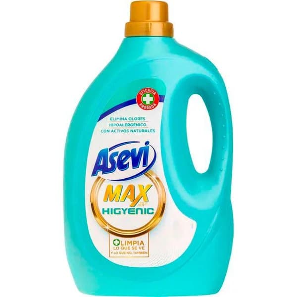 Detergente max higiene ASEVI, garrafa 50 dosis - 50 ud - Imagen del producto en Findit