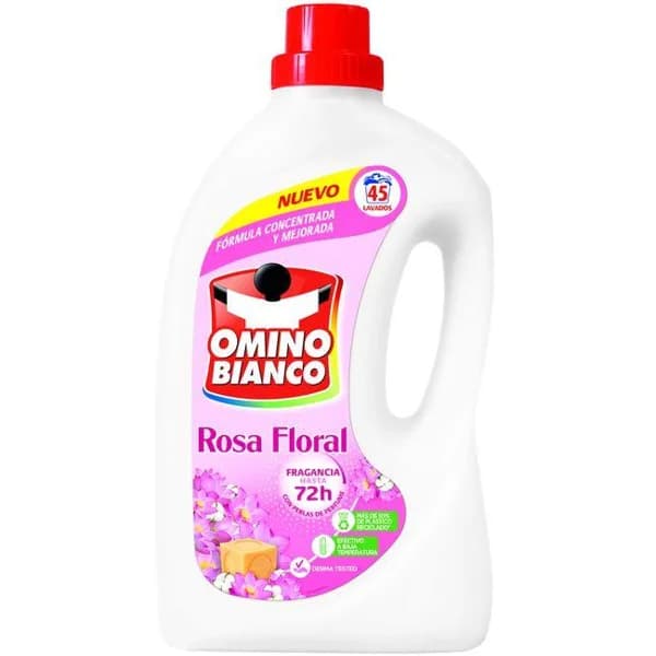 Detergente líquido floral OMINO BIANCO, garrafa 45 dosis - 45 ud - Imagen del producto en Findit